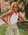 Youth Sasha Skirt - Putting Green/White Retro