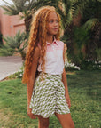 Youth Sasha Skirt - Putting Green/White Retro