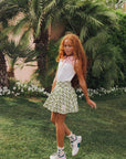 Youth Sasha Skirt - Putting Green/White Retro