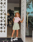 Youth Sasha Skirt - Putting Green/White Retro