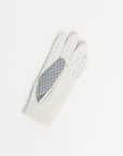 Textured Fore All Golf Glove with a retro pattern with a blue patch on a white background