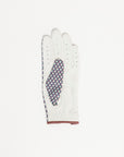 Fore All golf glove with a merlot retro patterned design on a white background
