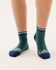 Happy Golfer Quarter Sock - Green Dog