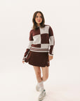Dorothy Sweater - Bourbon Checkered