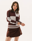Dorothy Sweater - Bourbon Checkered