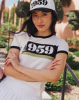 1959 Hat - 1959 White/Black
