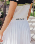 Palm Pleat Skirt - White