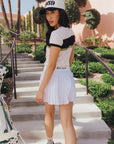 Palm Pleat Skirt - White