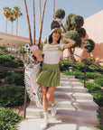 Palm Pleat Skirt - Putting Green