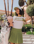 Palm Pleat Skirt - Putting Green