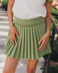 Palm Pleat Skirt - Putting Green