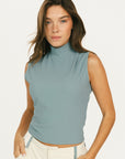 Manhattan Mock Neck - Smoke Blue
