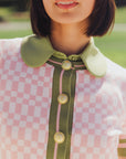 Confidence Cardigan - Pink/White Checkered