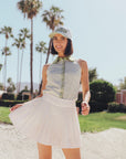 Barbie Top - Putting Green/White Chevron
