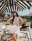 Barbie Top - White/Black Chevron