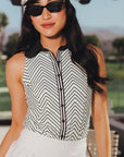 Barbie Top - White/Black Chevron