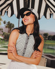 Barbie Top - White/Black Chevron