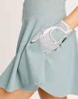 Textured Fore All Golf Glove with a retro pattern with a blue patch on a white background