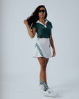 George Skirt - White / Green Stripes