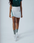 George Skirt - White / Green Stripes