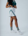 George Skirt - White / Green Stripes