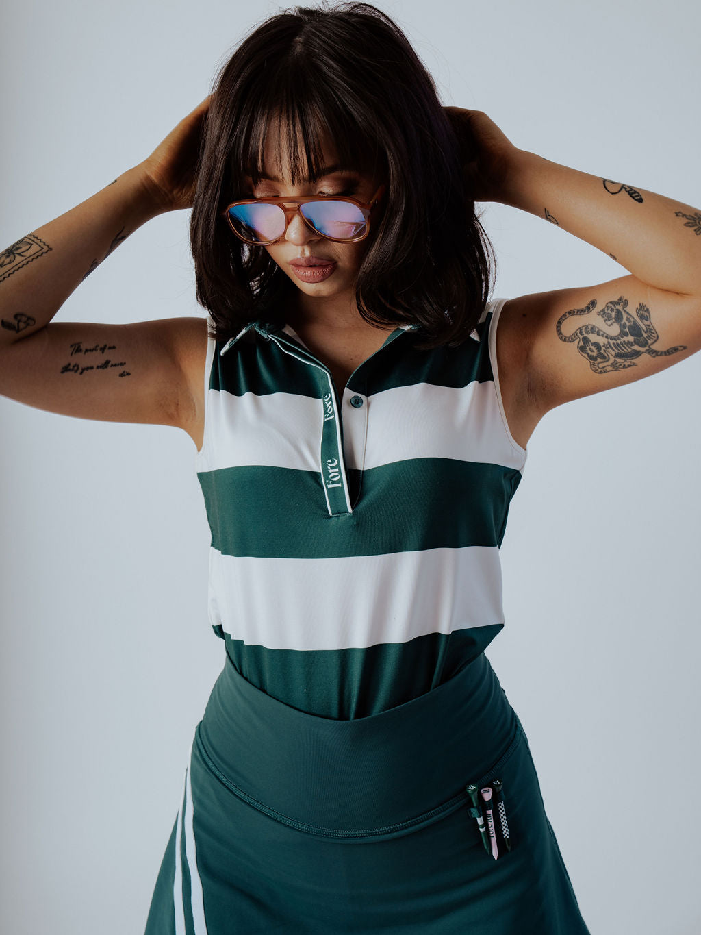 Club Moore Polo - Green Stripes – foreall.com
