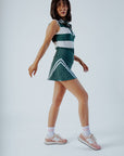 George Skirt - Green / White Stripes