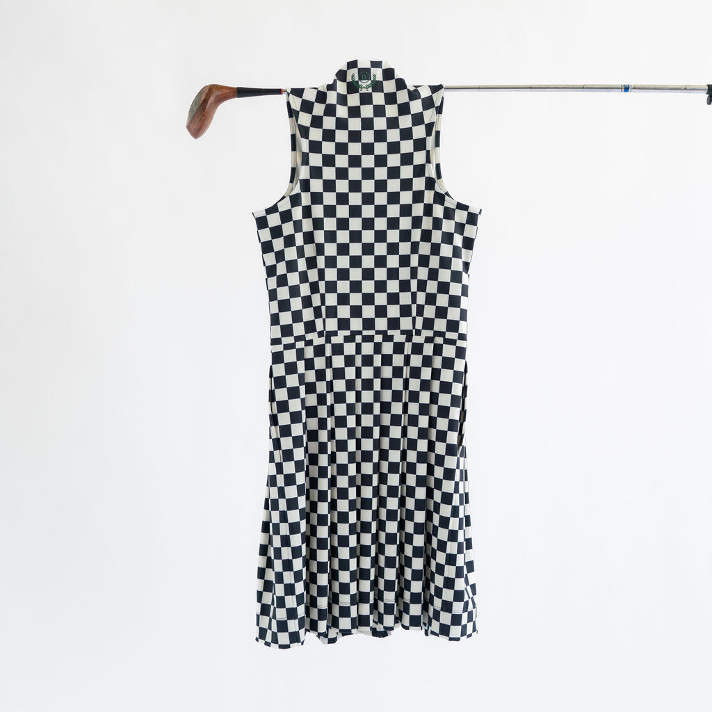 Zara black and clearance white check dress