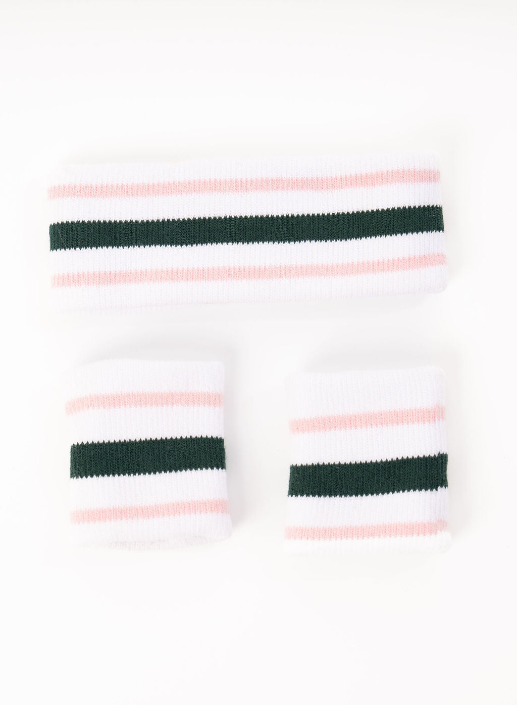 A pack of "Birdie Bands" from Fore All's collection, designed for active women. The set includes a matching headband and two wristbands in Fore All's signature colors. Perfect for golf, tennis, or workouts, the headband keeps hair in place while the wristbands add style and keep sweat in check.