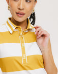 Shop moore polo mustard white stripes