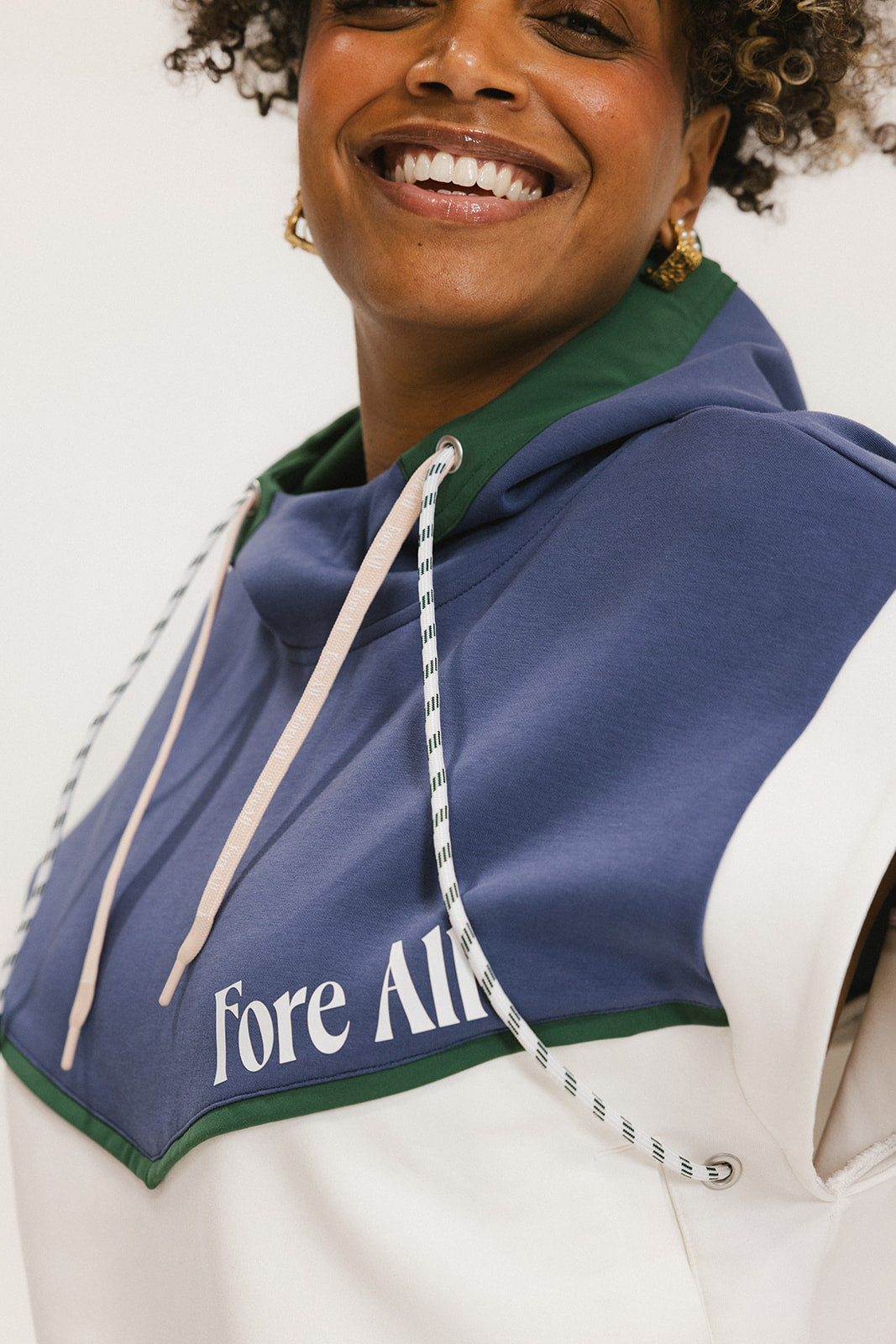 Laila Sleeveless Hoodie - Indigo – foreall.com