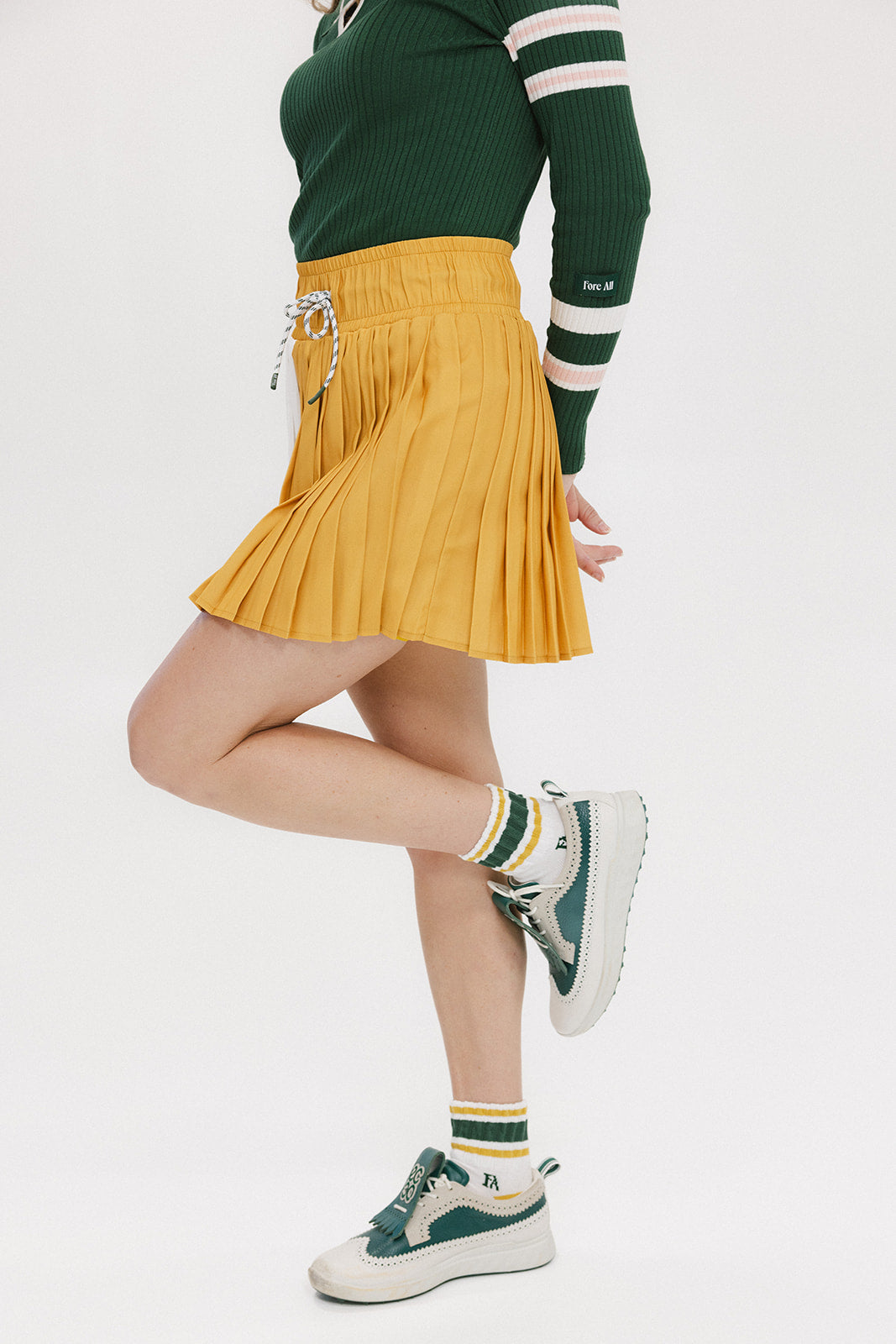 Rose Pleated Skirt - Mustard
