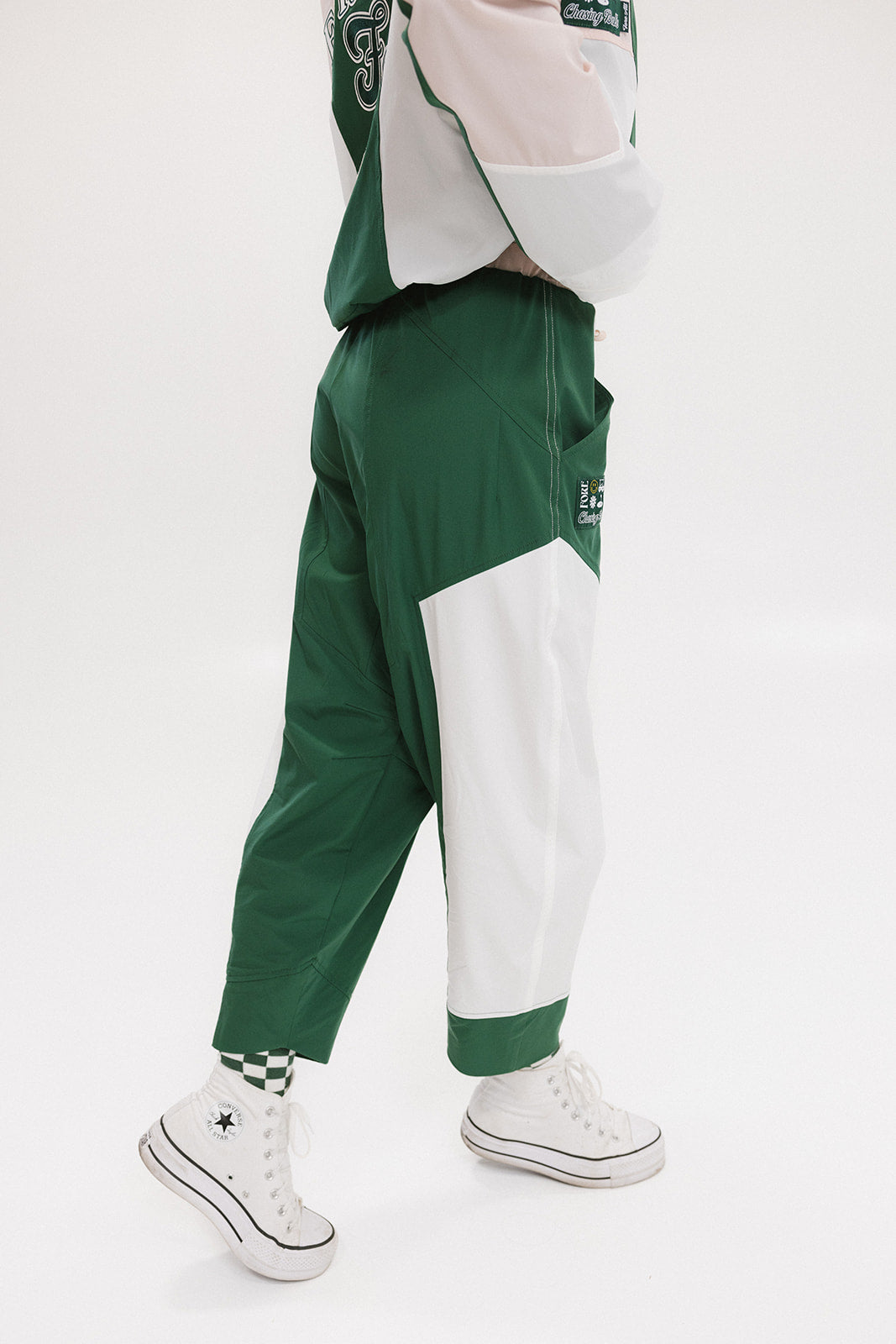 Caitlin Warm-Up Pant - Green/Pink – foreall.com