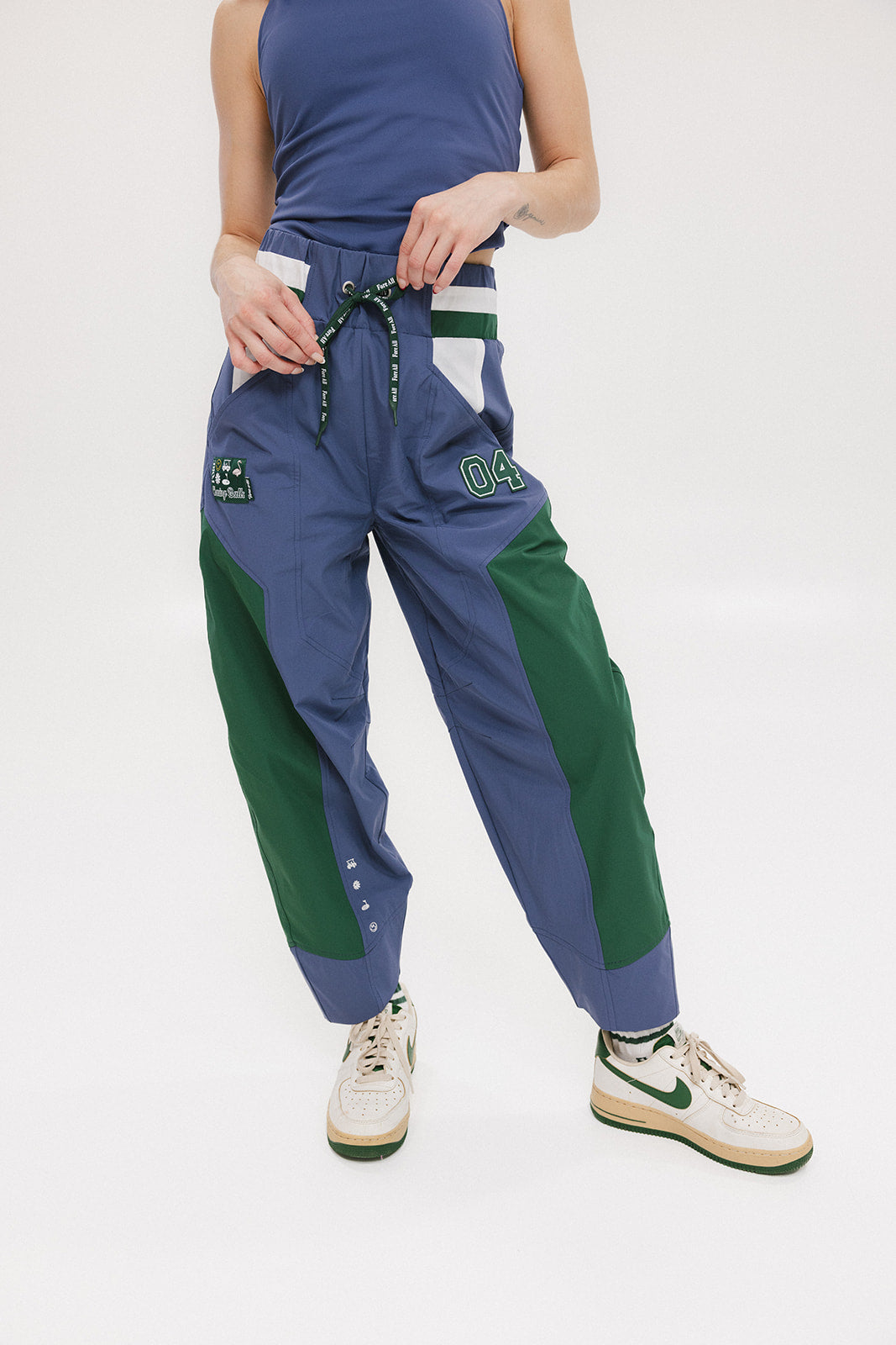 Caitlin Warm-Up Pant - Indigo/Green – foreall.com