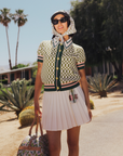 Palm Pleat Skirt - White