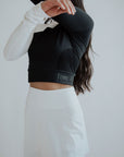 Michelle Mock Shirt - Black/White