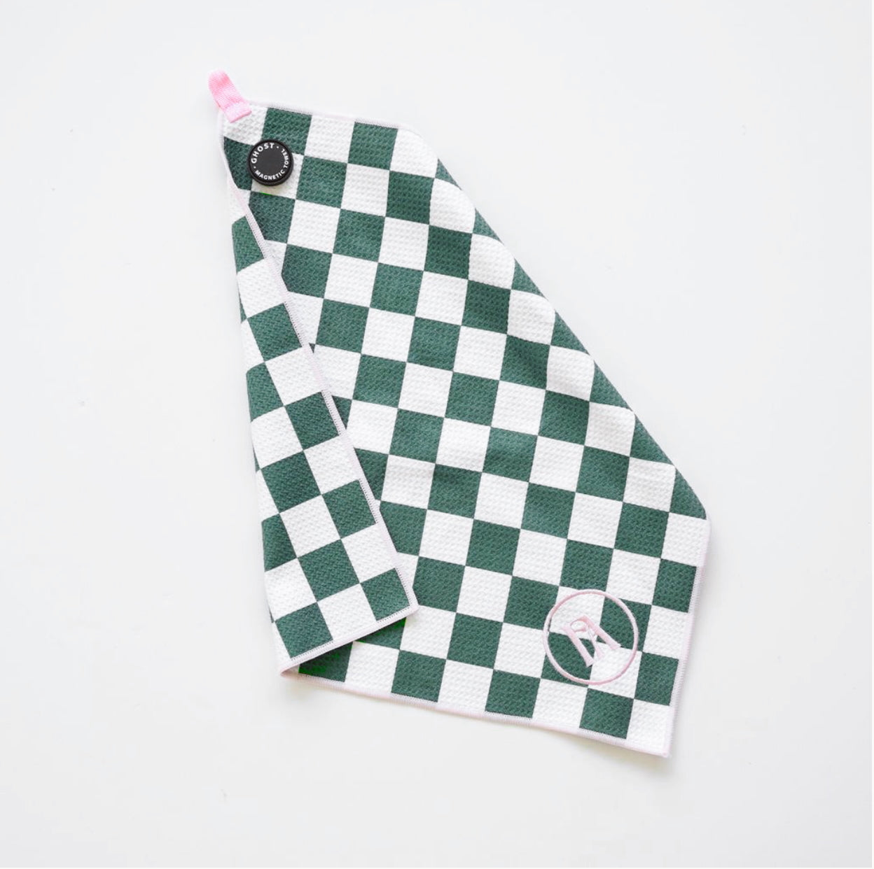 Fore All X Ghost Golf Magnetic Towel - Green Checkered