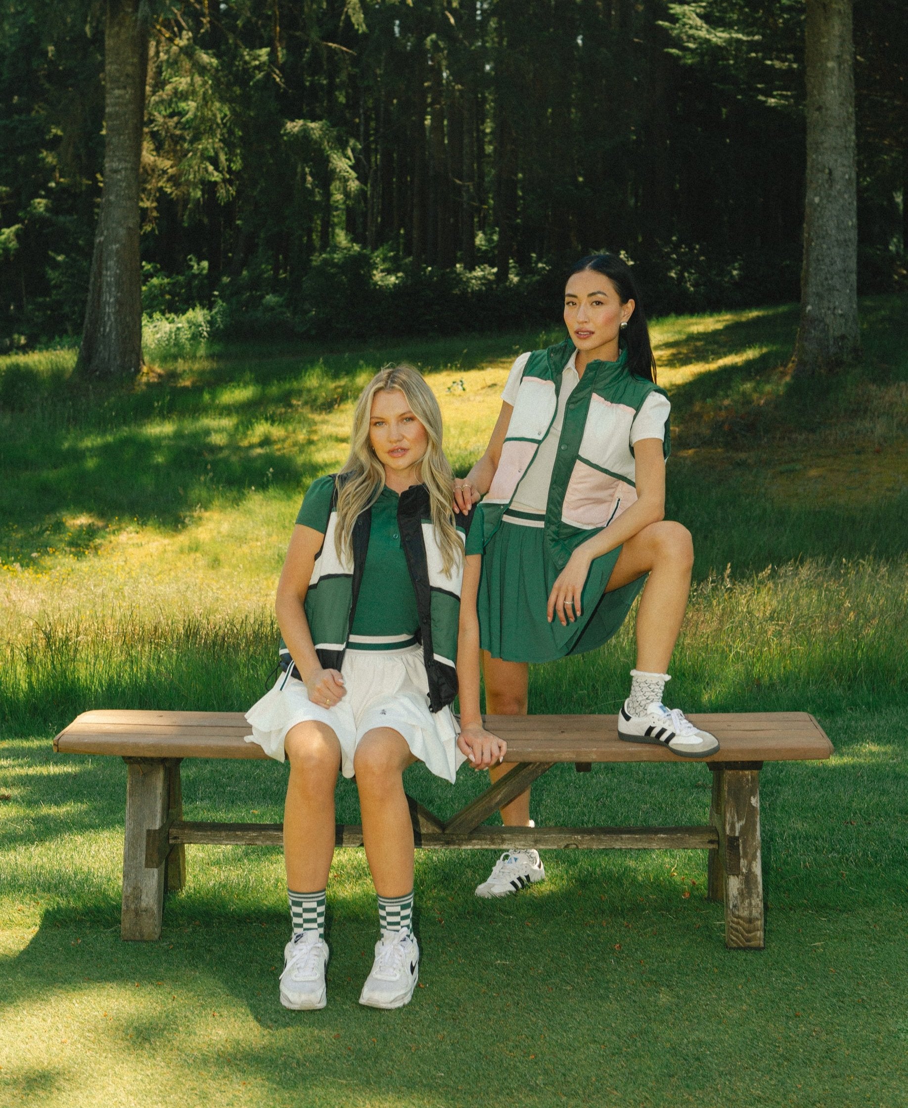 Jackie Moon Vest - Chevron Green – foreall.com