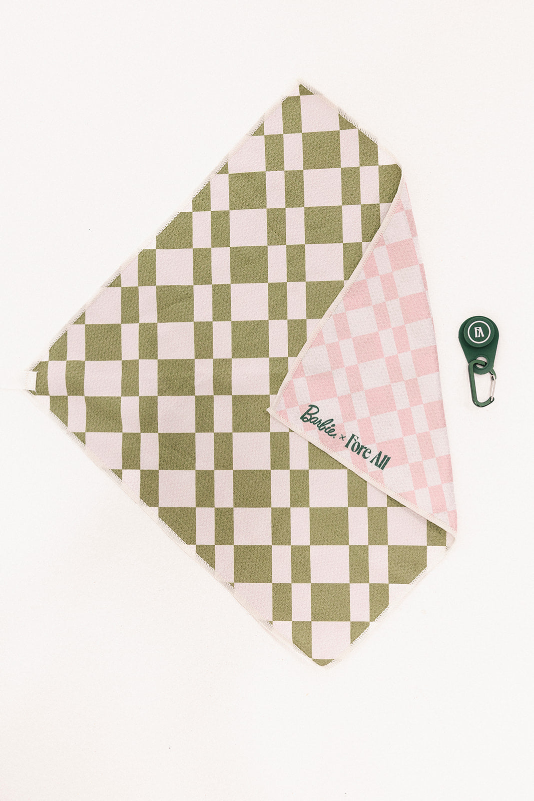 Magnet Golf Towel - Pink/White Checkered