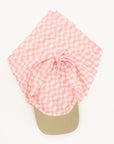 Lady Scarf Hat - Pink/White Checkered