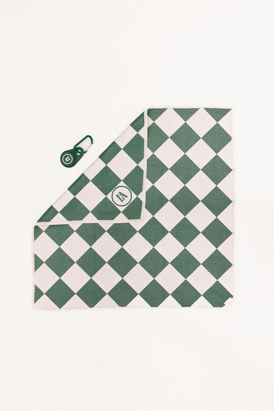 Magnet Golf Towel - Green/White Checkered