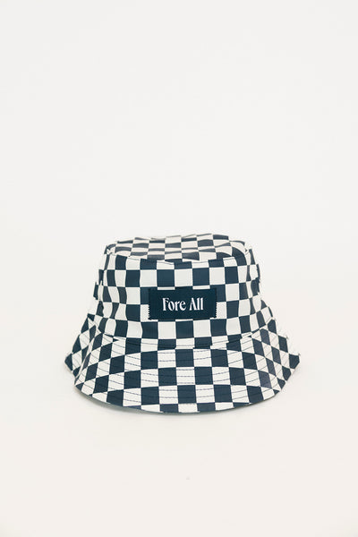Austi Bucket Hat - Indigo/White Checkered – foreall.com