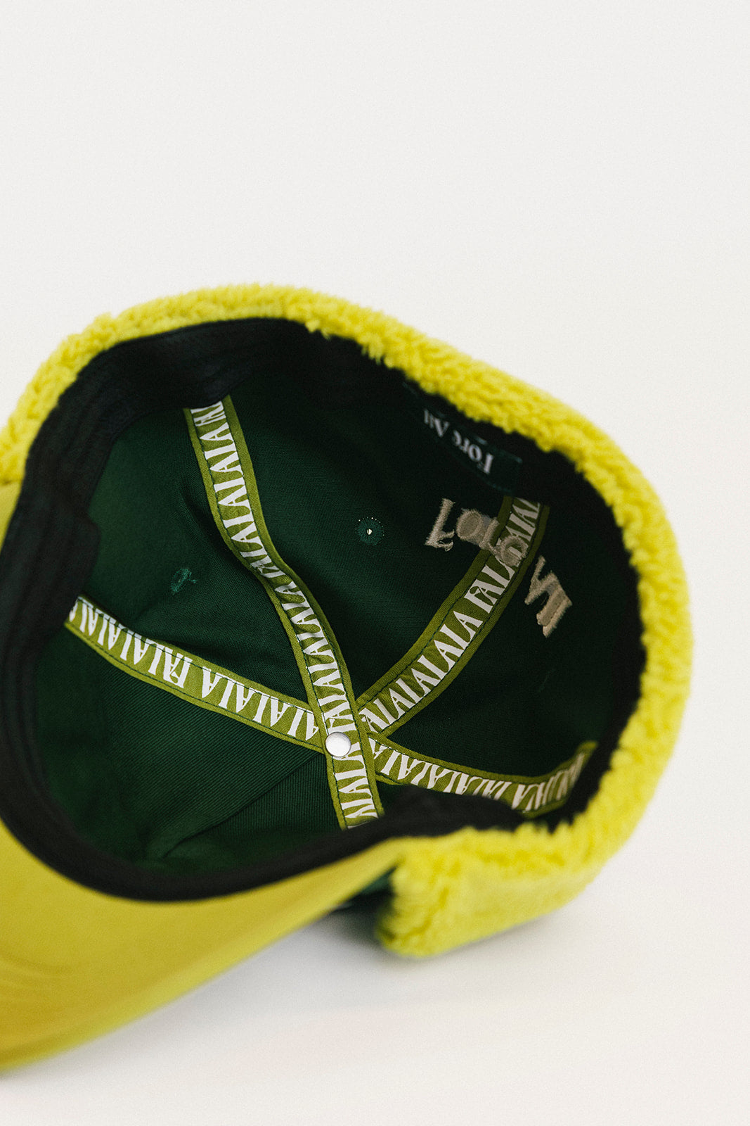 Avocado and green cap with brand logo on a white background