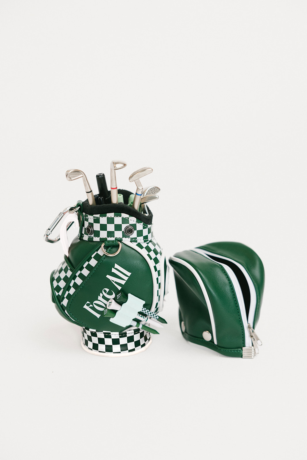 Bag Caddie - Green/White Checkered – foreall.com
