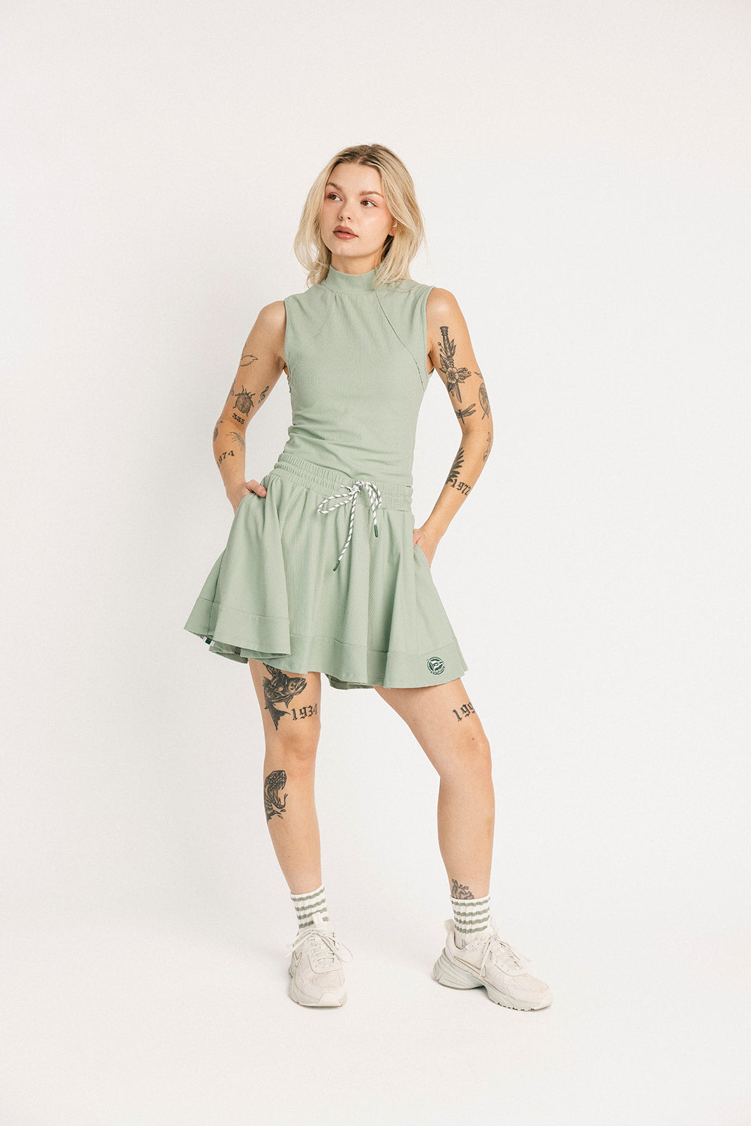 Riptide Mock Neck - Sea