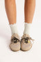 Maude Ruffle Sock - Putting Green/White Chevron