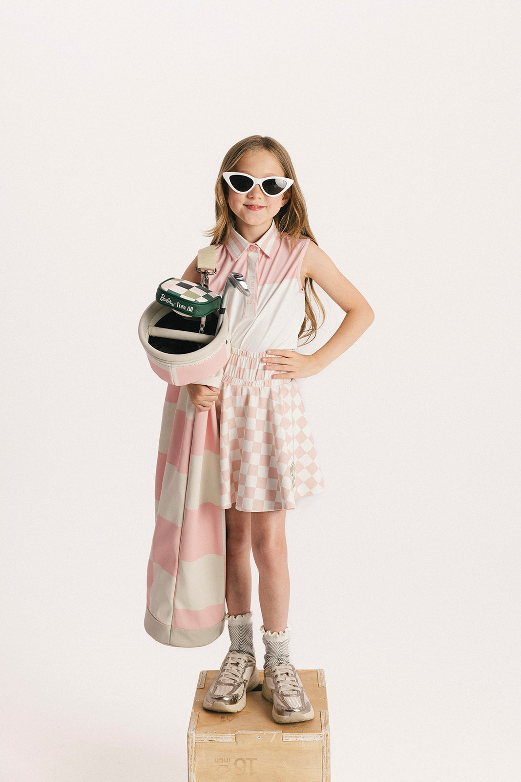 Youth Sasha Skirt - Pink/White Checkered