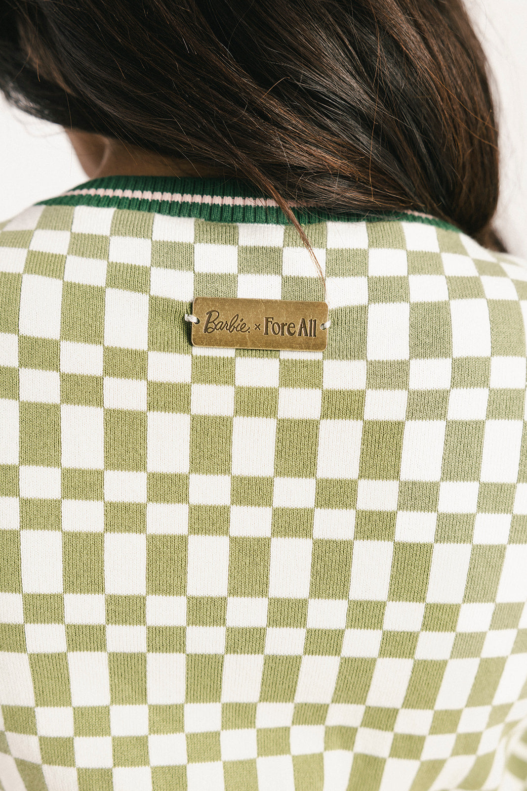 Confidence Cardigan - Putting Green/White Checkered