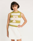 Sailor Sweater Vest - Avo/Sugar Stripes