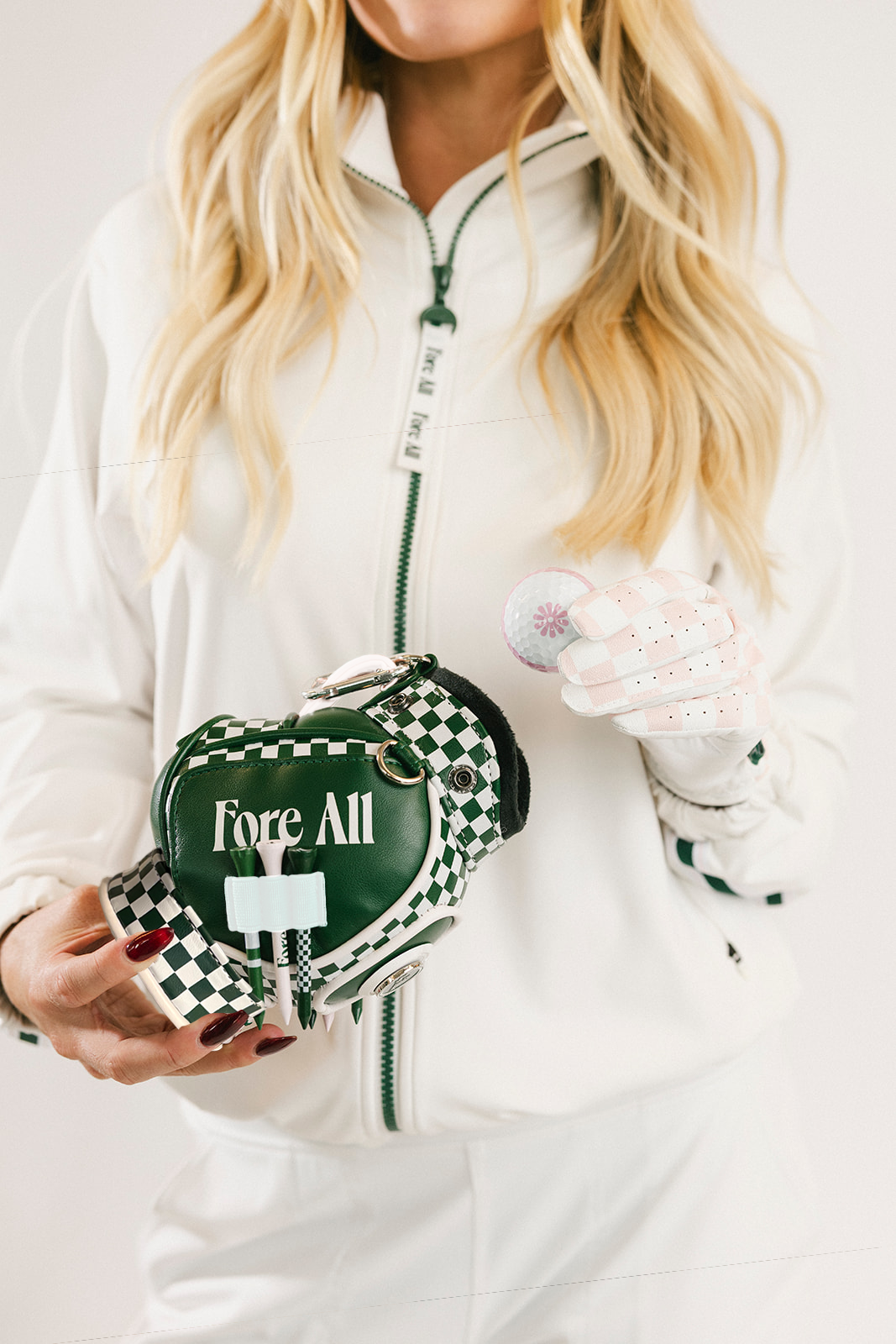 Bag Caddie - Green/White Checkered